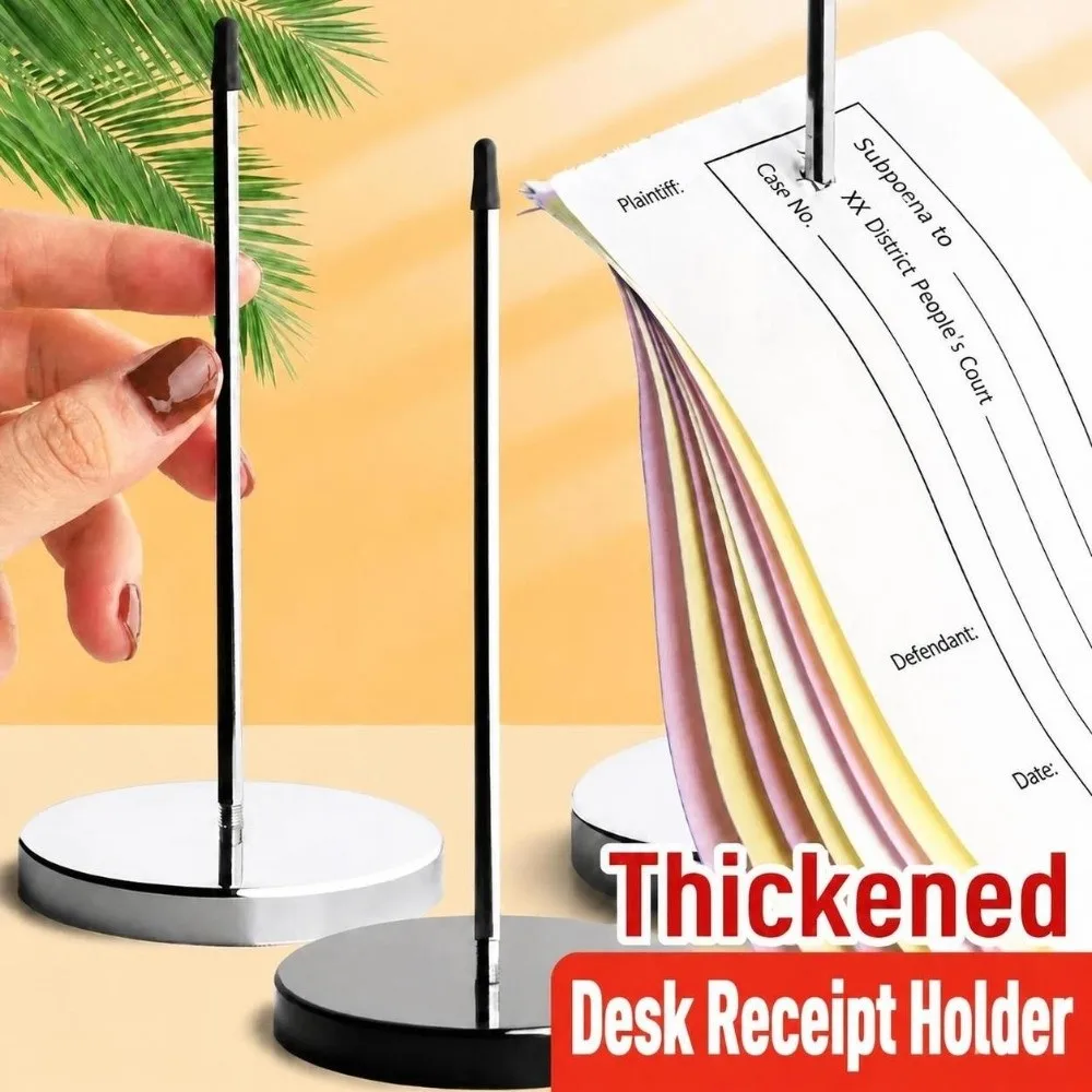 1/2Pcs Portable Metal Receipt Ticket Spike Holder Non-slip Multifunctional Order Receipt Holder Paper Bill Fork Restaurant