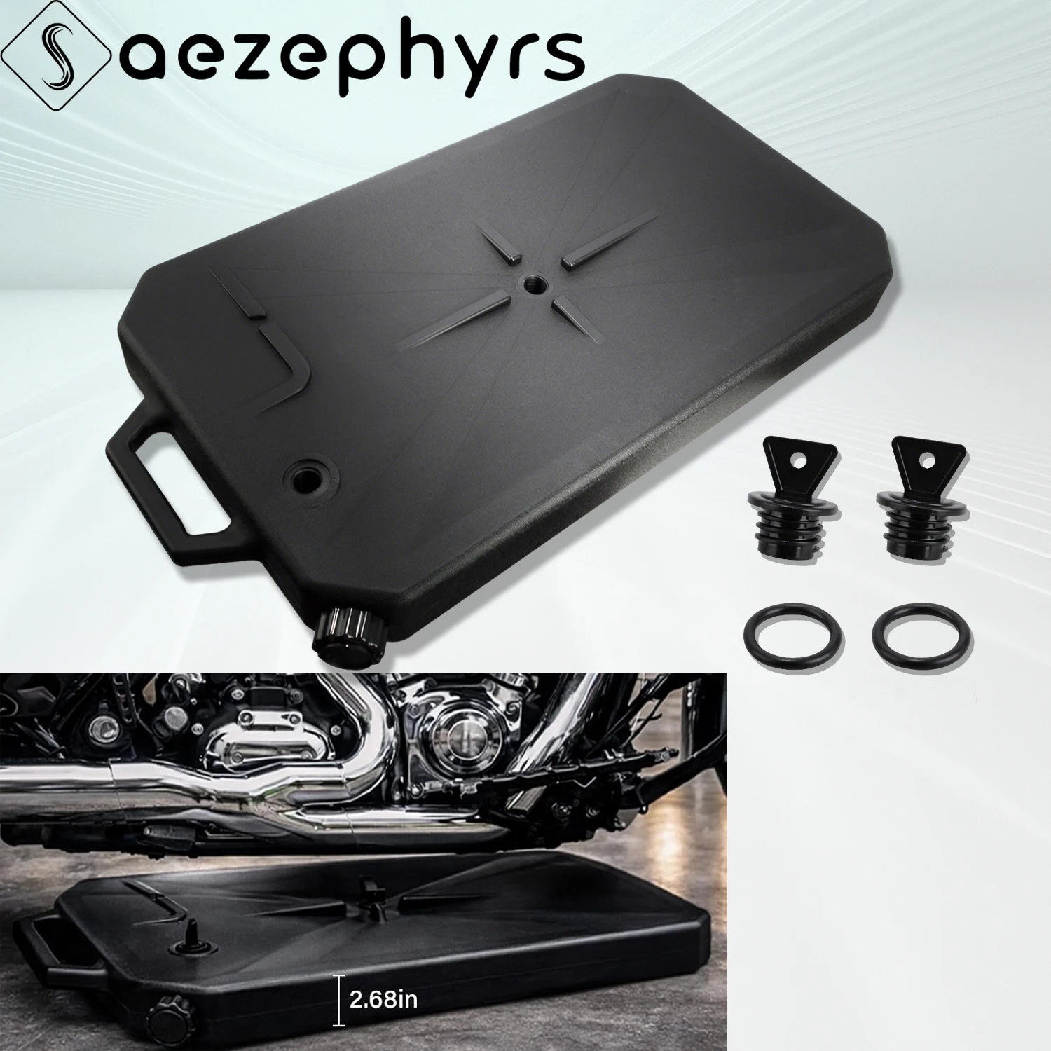 

Motorcycle 10-Quart Low Profile Oil Drain Pan With Spout Universal For Harley Softail Sportster Touring Honda Yamaha Kawasaki