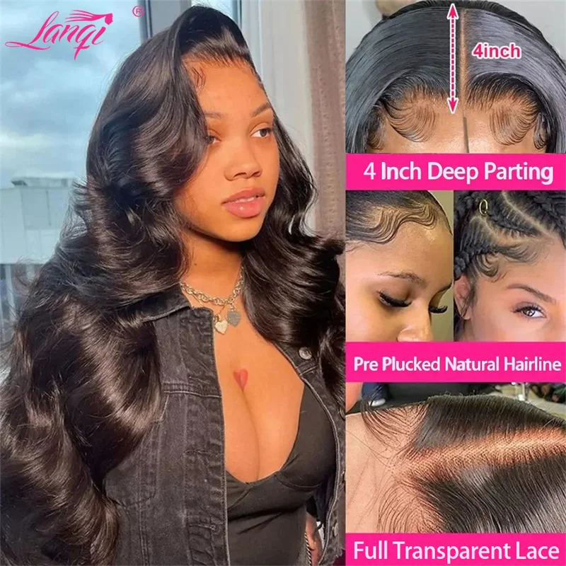 13x4 Body Wave Lace Front Human Hair Wig PrePlucked Brazilian Human Hair Lace Frontal Wigs For Women 4x4 Lace Closure Wig