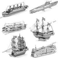Aipin 3D three-dimensional metal puzzle warship ship series black pearl pirate ship golden deer ship assembly model birthday