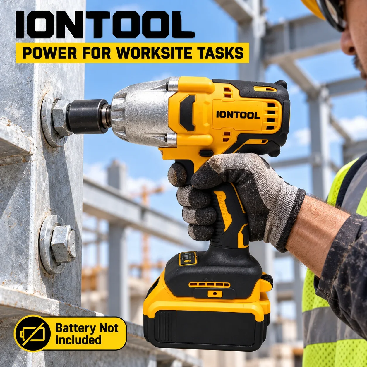 IONTOOL 2000rpm Portable Cordless Impact Wrench For Home Motorcycle Repair Garden Tool Maintenance and Bike Assembly