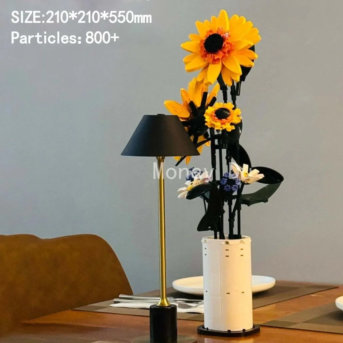 Bloques de construcción de girasoles grandes de 55cm, juguetes educativos de flores, juegos para padres e hijos, partículas grandes que no daña los ojos, regalos para niños