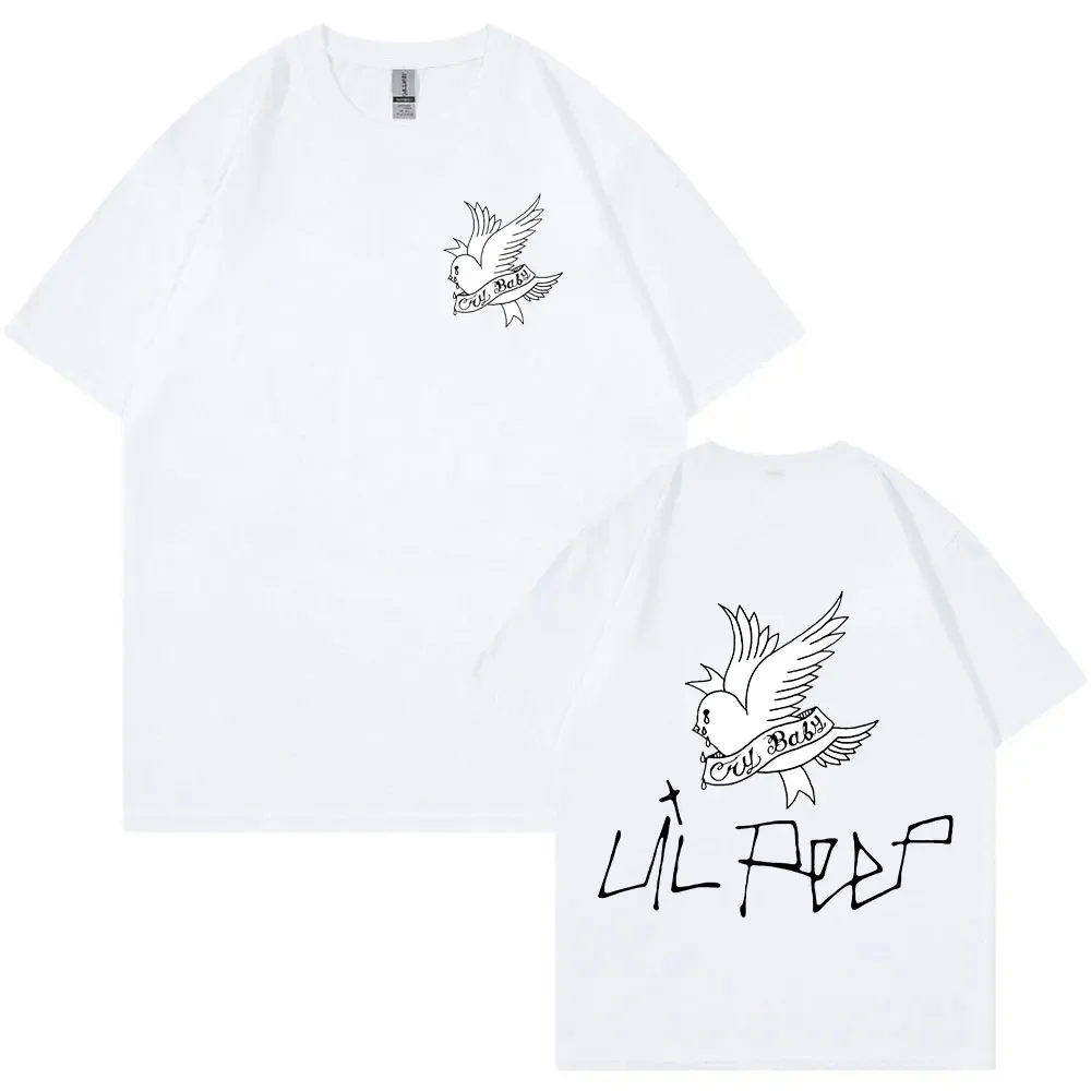 Unisex Fashion Hip Hop Short Sleeve T Shirt Rapper Lil Peep Cry Baby Graphic Logo T-shirt Men's Casual Oversized Cotton T-shirts