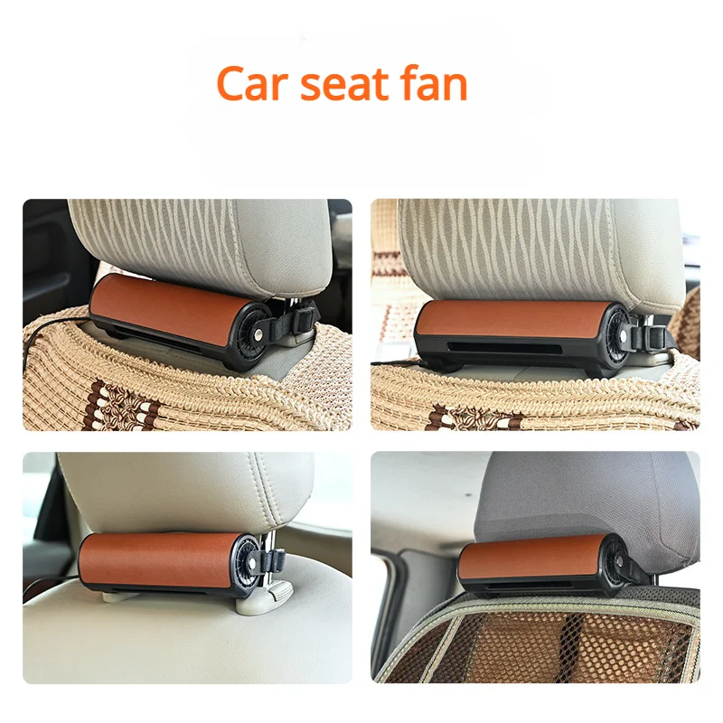 

New Interior Rear Headrest Fan USB Plug In Car Seat Fan Wind Power Up To Low Noise Car Rear Seat Creative Fan Car Fan