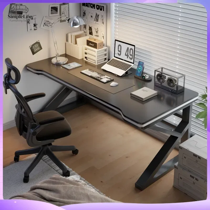 Gaming Computer Desk with Cable Management Adjustable Height Ergonomic Office Desk for Home Study Room Bedroom Workstation
