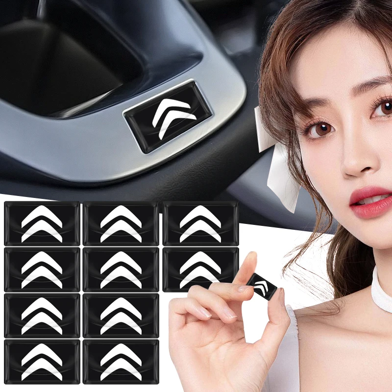 

2/5/10Pcs Carbon Fiber Steering Wheel Car Logo Emblem 3D Stickers For Citroen C1 C2 C3 C4 C5 C6 C8 C4L DS3 DS4 DS5LS DS6