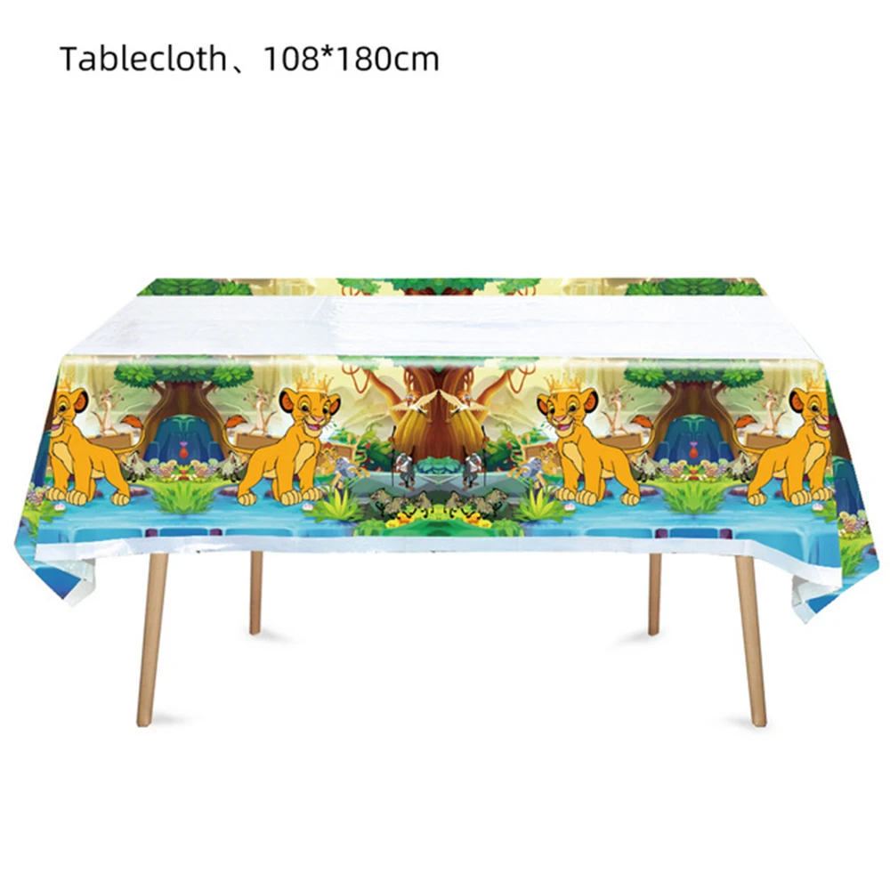 Simba Lion King Tablecloth Birthday Party Rectangle Table Decoration The Lion Table Cover for Kid Baby Shower Halloween Supplies view 5