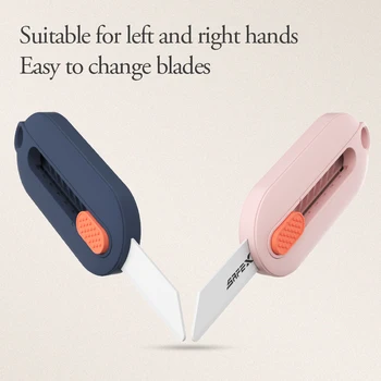 安全性かわいいミニユーティリティ包丁ボックスカッター格納式レターオープナーポータブルカートンオープナー