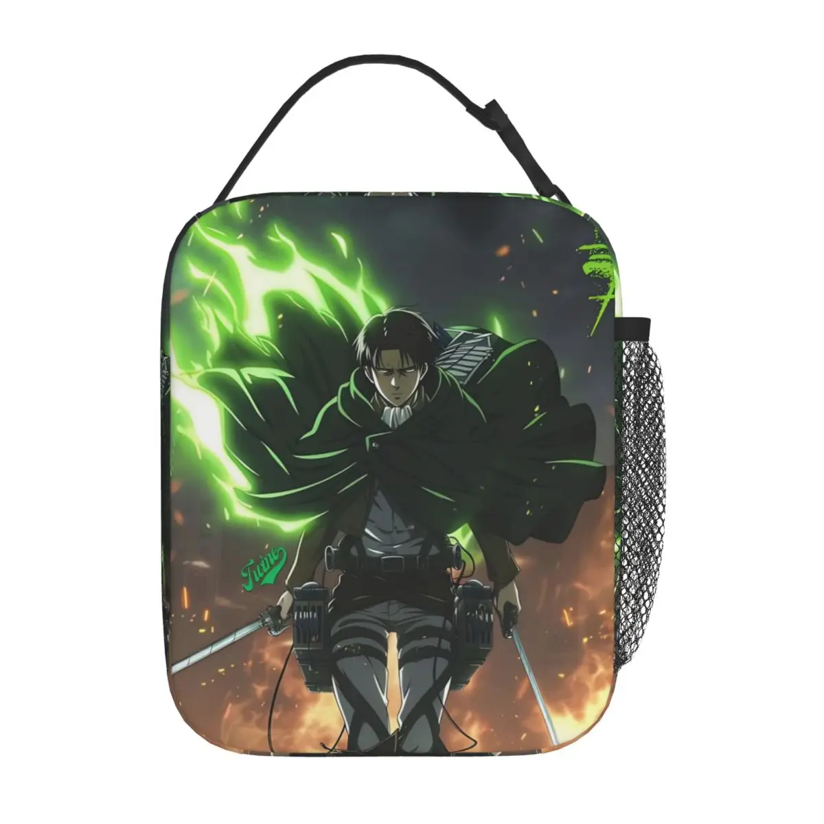 Levi Ackerman AOT Anime Insulated Lunch Bag Large Reusable Thermal Bag Tote Lunch Box Beach Outdoor Men Women