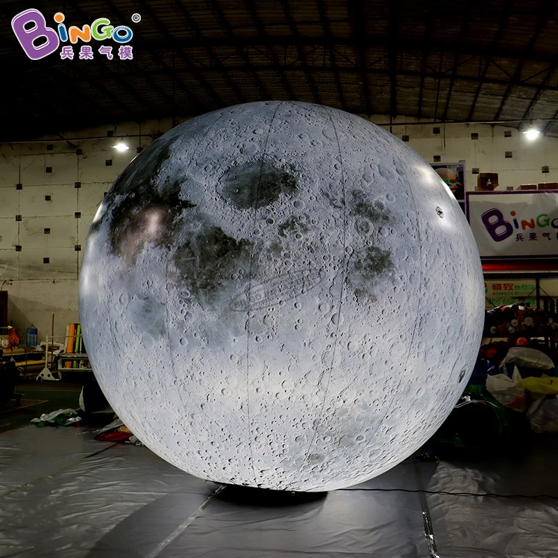 Giant Inflatable Moon Ball With LED Lights For Event Party Show Stage Decoration Advertising Hanging Blow Up Planet Balloon Toys