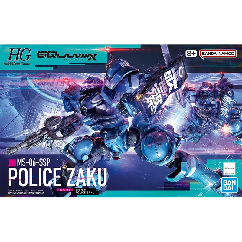 

Bandai HG 1/144 Original GQuuuuuuX MS-06-SSP POLICE ZAKU Assembly Model kit Action Figure Toys For Kids Collectible Gift
