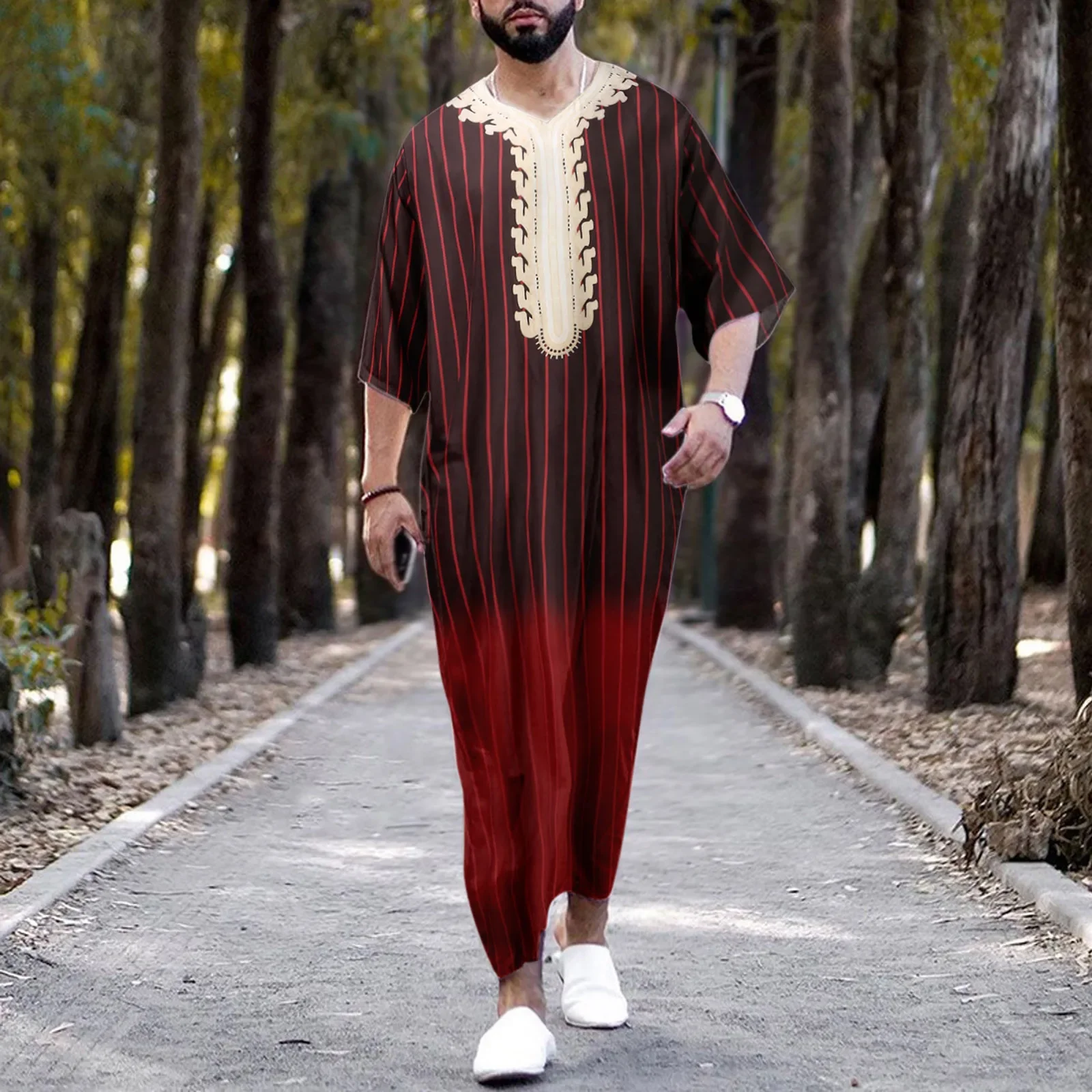 Vestido largo de Ramadán para hombre, ropa islámica de Jubba Thobe, Abaya, ropa saudita, caftán musulmán, Dubái, 2023