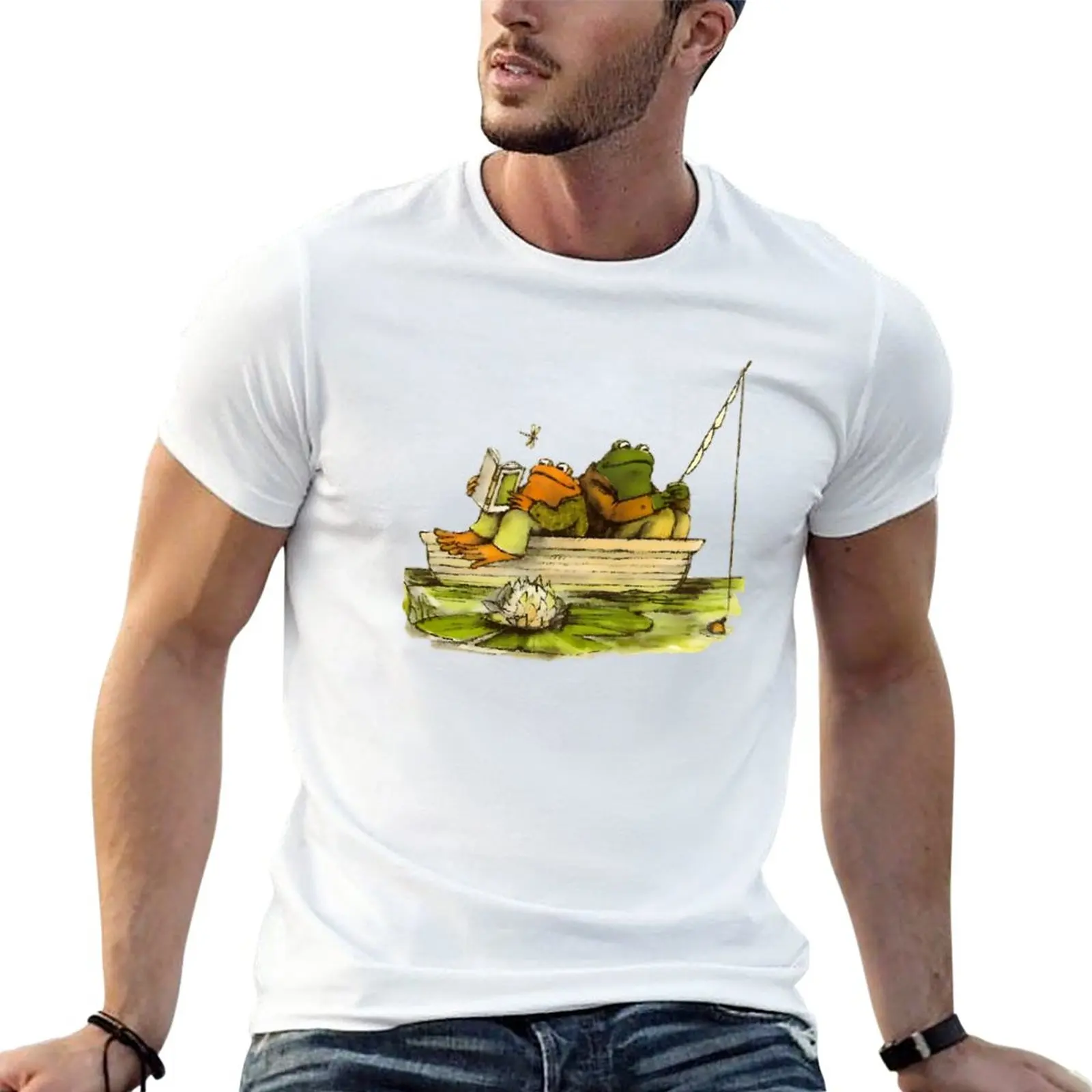 New Frog And Toad Hit go fishing T-Shirt Oversized t-shirt quick-drying t-shirt Short sleeve t shirts for men pack