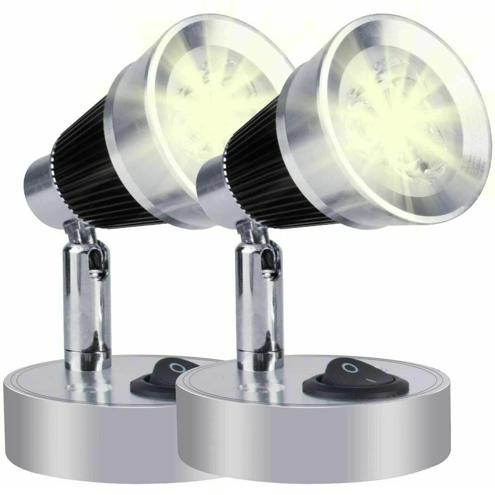 2 pz DC12V 3W 3000K luce di lettura a LED bianca calda RV lampada da comodino da parete da campeggio rimorchio casa Caravan illuminazione barca