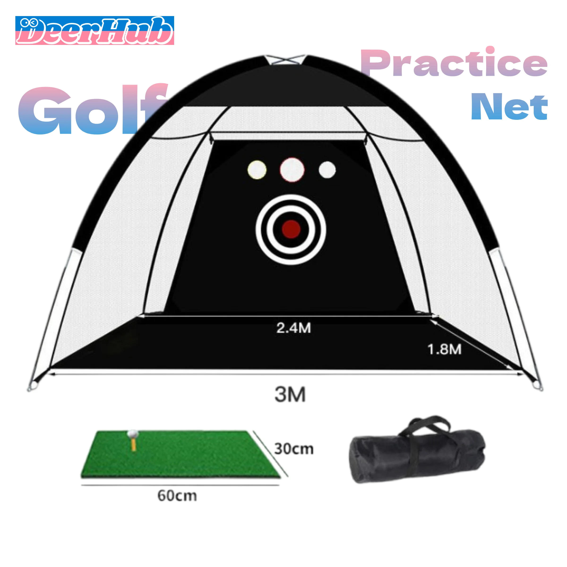 Golf Practice Net Foldable Golf Hitting Net With Target Indoor Outdoor Swing Cutting Training Portable Golf Training Equipment D