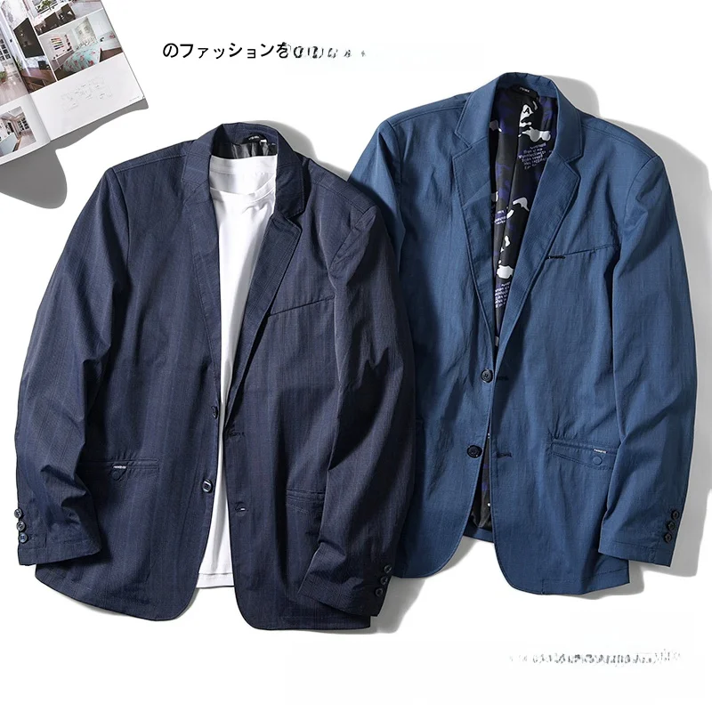 

Briti Gentleman Sle Casual Suit Jaet for Men Faionable Urban Busin Casual Spring Commute Wear Stand Fit Youth
