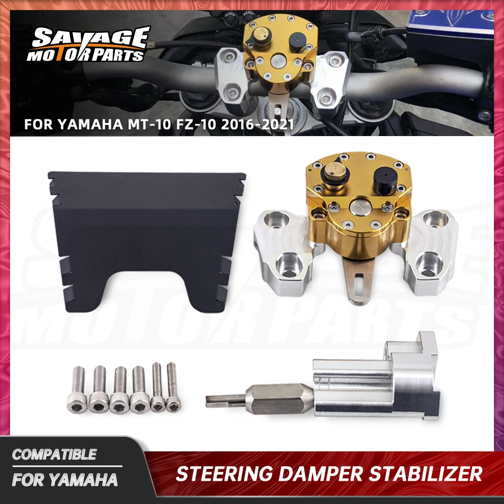 

MT10 FZ10 Steering Damper Stabilizer For Yamaha FZ-10 MT-10 2016-2021 Motorcycle Accessories Linear Reverse Safety Absorber Kit
