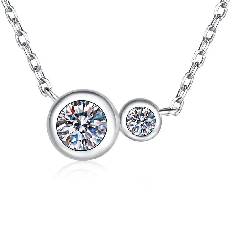 

XL526 Lefei модное роскошное классическое тонкое муассанитовое ожерелье цвета D с двойным пузырем, очаровательное женское ожерелье из стерлингового серебра s925, ювелирные изделия для вечеринок