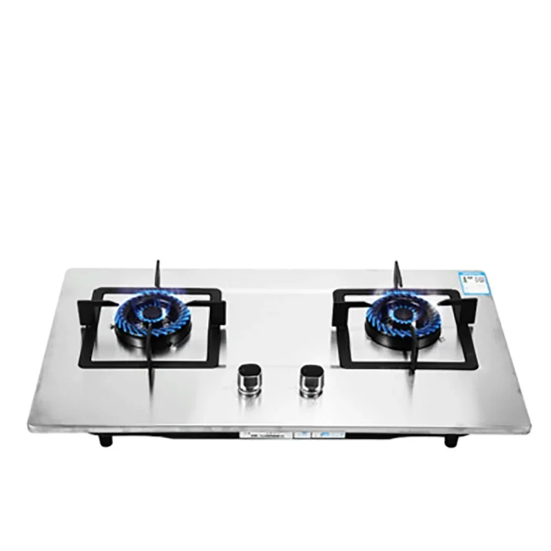 Household Energy-Saving Gas Stove Stainless Steel Glass Stove Double-Head Natural Gas Stove Electronic Pulse Ignition