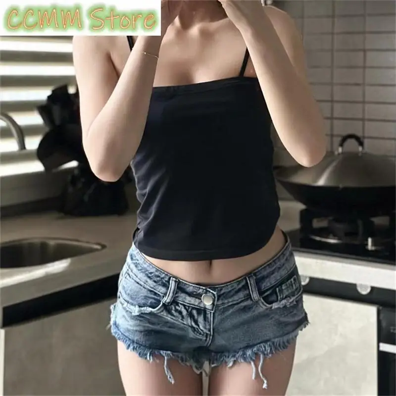 Women's Triangle Edge Sexy Denim Shorts Cool Girl Summer Mini Trousers Female Low Waist Ultra Short Denim Hot Pants