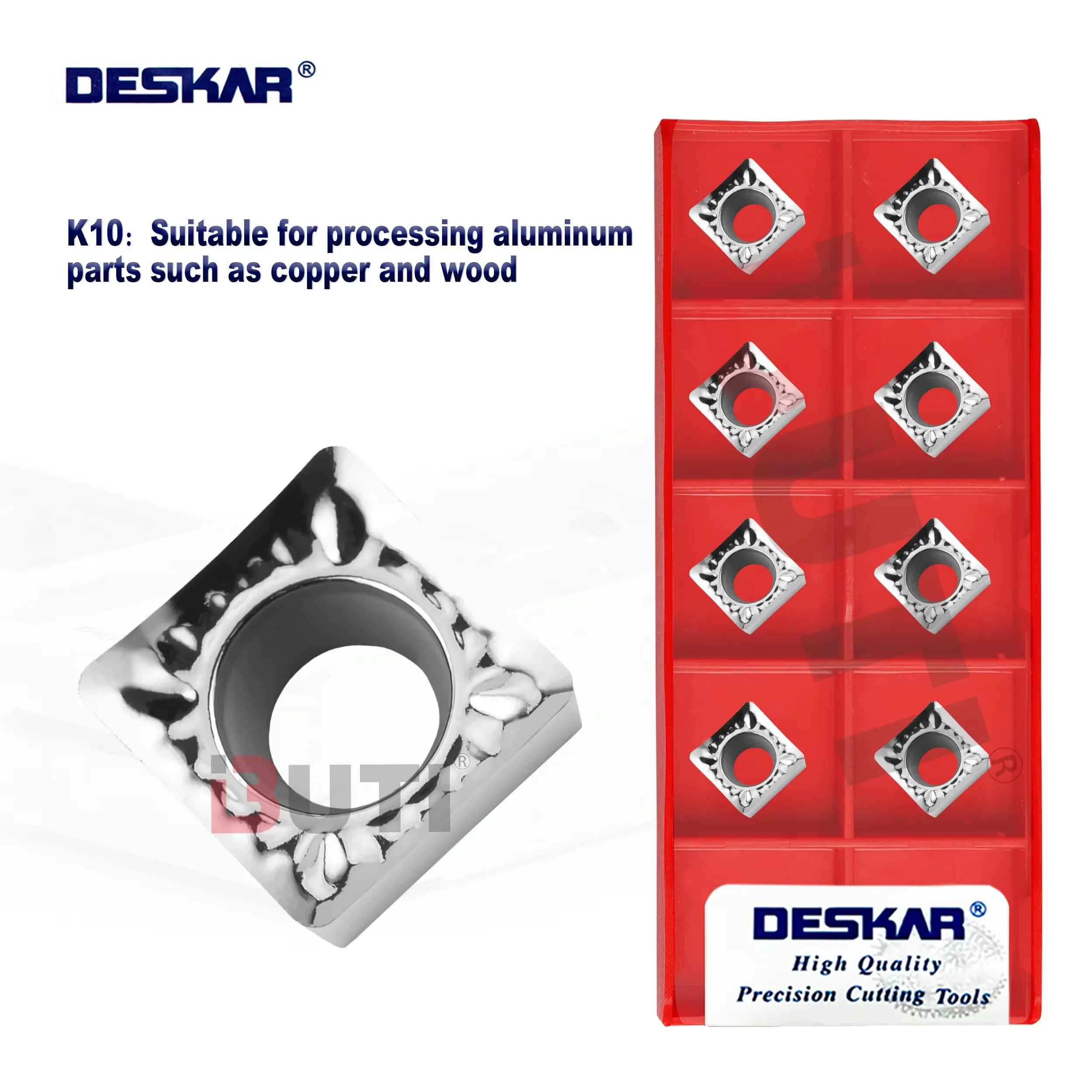 SCGT Series SCGT09T302/04/08-AL K10 DESKAR 100% Original Numerical Control Lathe Turning Inserts Processing Aluminum And Copper