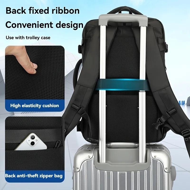Men's and Women's Vacuum Large Capacity Multifunctional Waterproof Laptop Backpack with Expandable Backpack