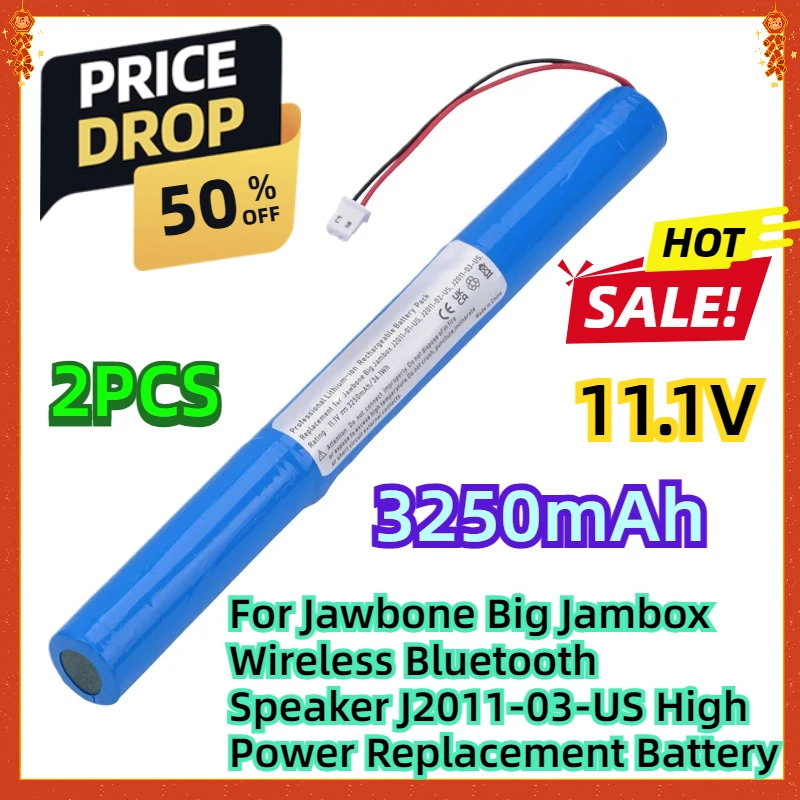 

For Jawbone Big Jambox Wireless Bluetooth Speaker J2011-03-US 3250mAh High Power Replacement Battery 2PCS