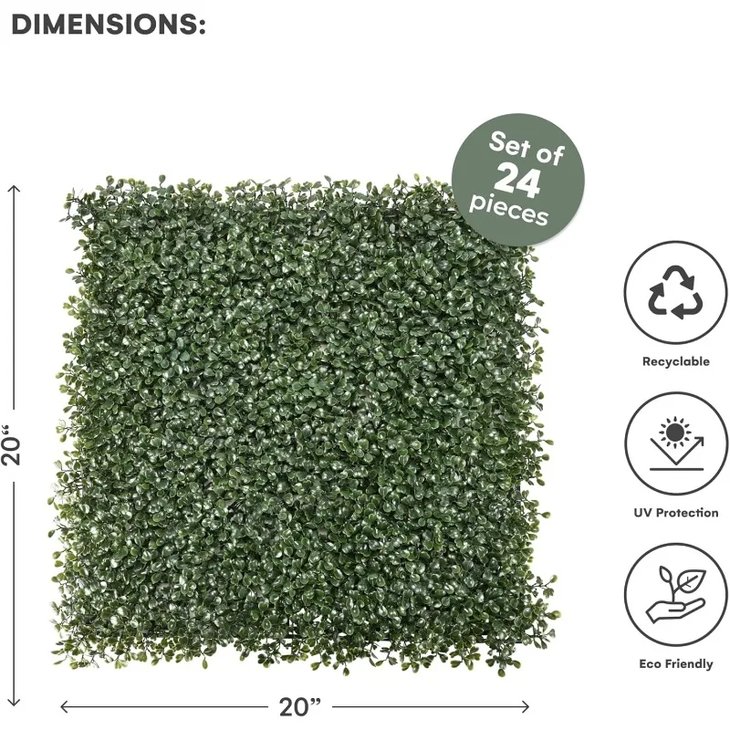 2025  Artificial Grass Wall Panels for Garden Decor  Protection for Indoor Outdoor Use - Green Leaf Fence Privacy Screen