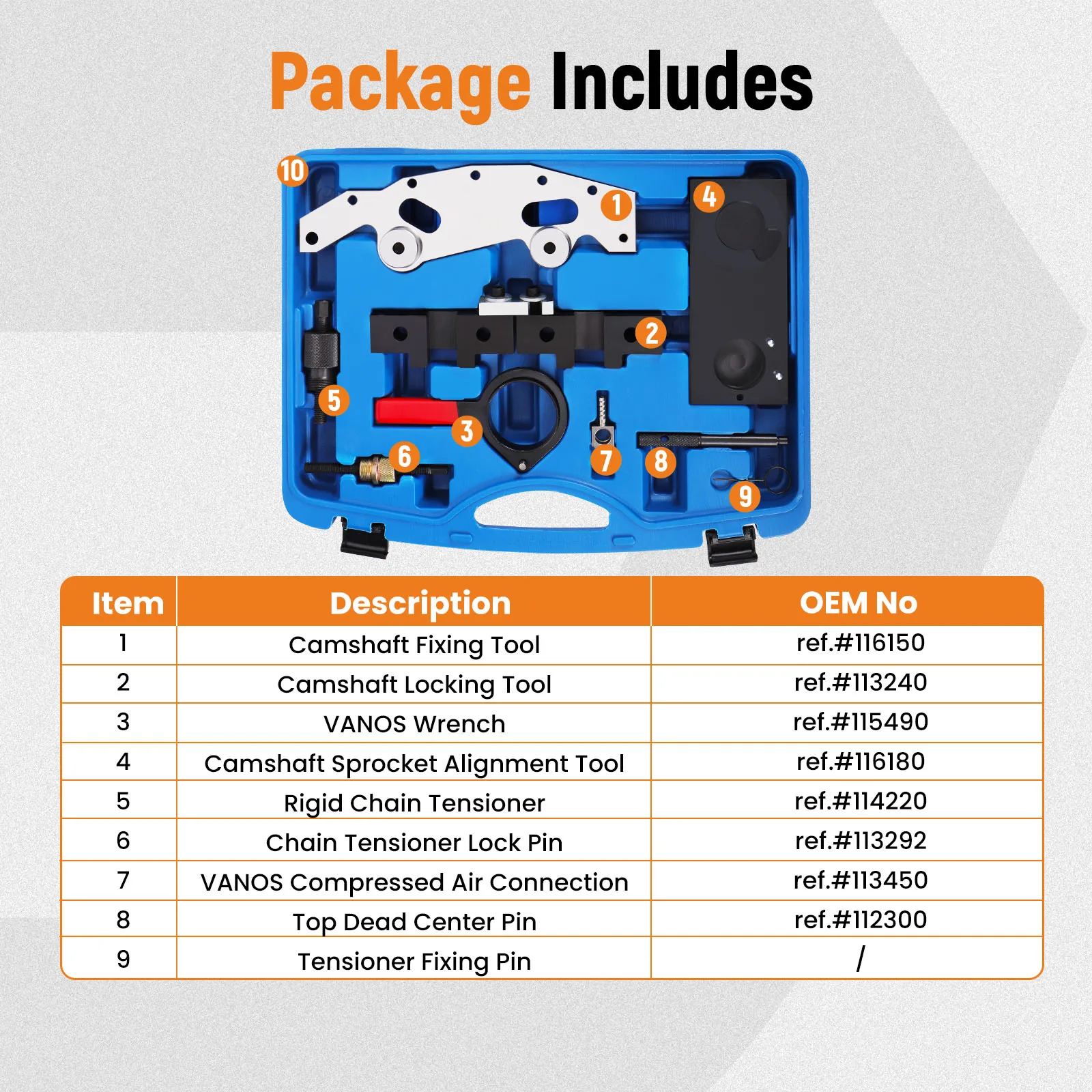 

Camshaft Timing Kit Special Engine Tools for BMW M42 M50/M52 M52TU M54 S52US