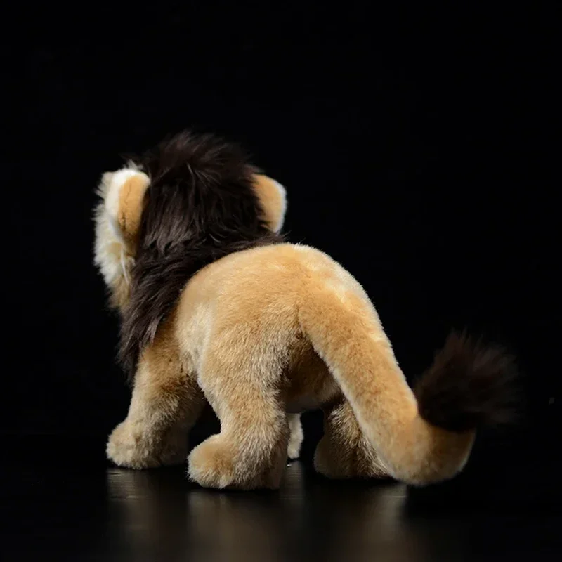 28cm Simulation Standing Lion Stuffed Plush Toy Brown Real Life Doll African Lion Soft Animal Model For Kids Child Boys Gift