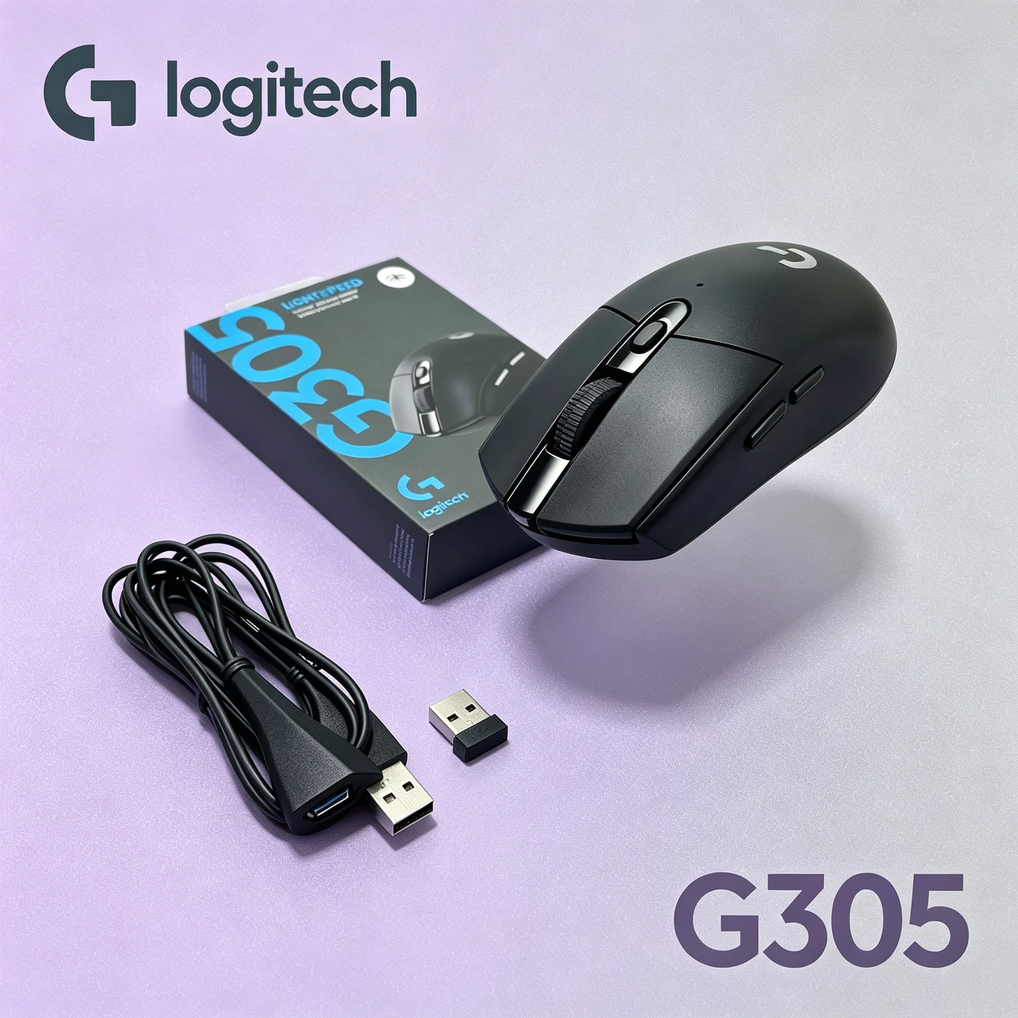 Logitech G305 Wireless Gaming Mouse Set With Transfer Adapter Cable Fast Cursor Response Mice For Gamer Office User File Process