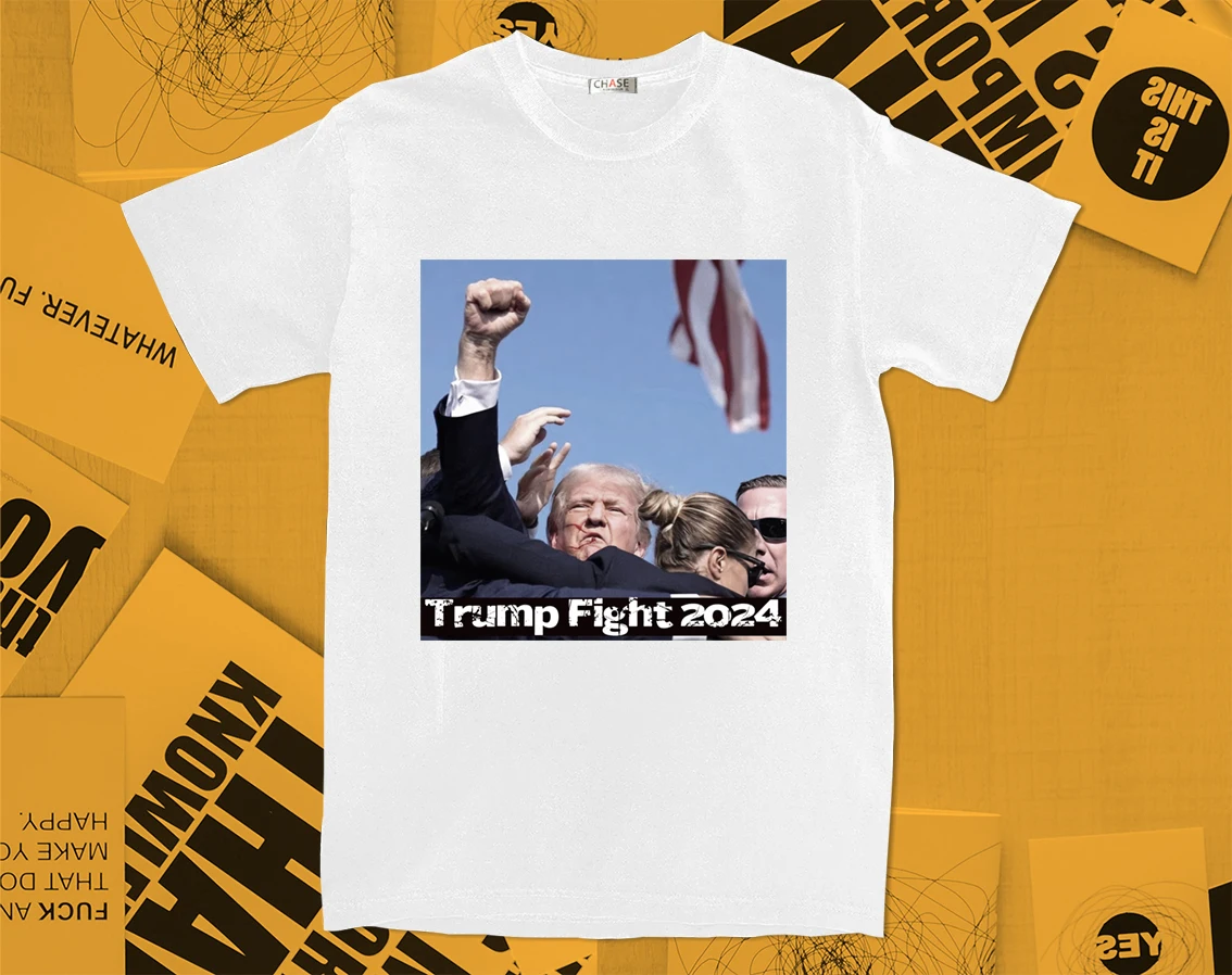 Camiseta de LE Trump Fight 2024, camisetas gráficas, camisa de soporte Unisex, camiseta de elección de Trump 2024