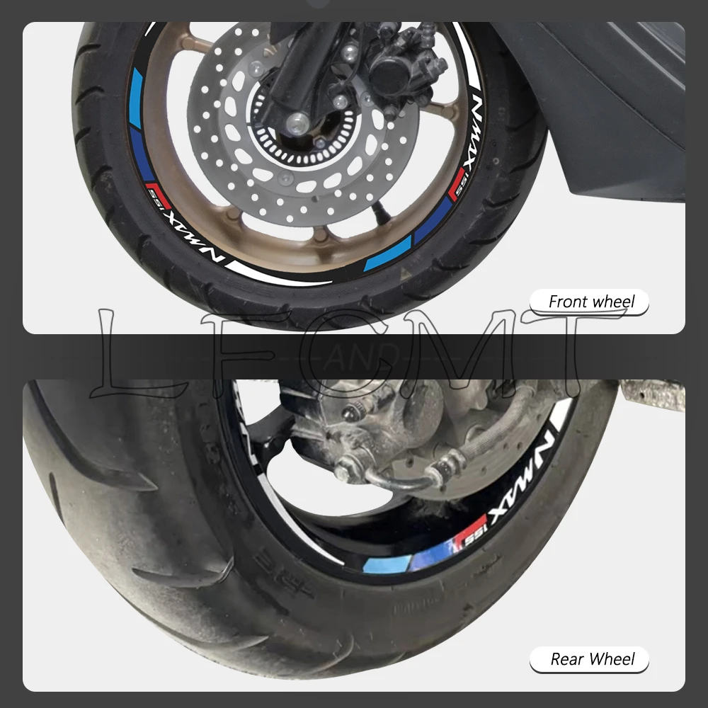 Motorcycle Reflective Stickers Wheel Rim Stripe Sticker Decorative Decals Fit for Yamaha N-MAX 155 NMAX155 NMAX 155 2019-2022