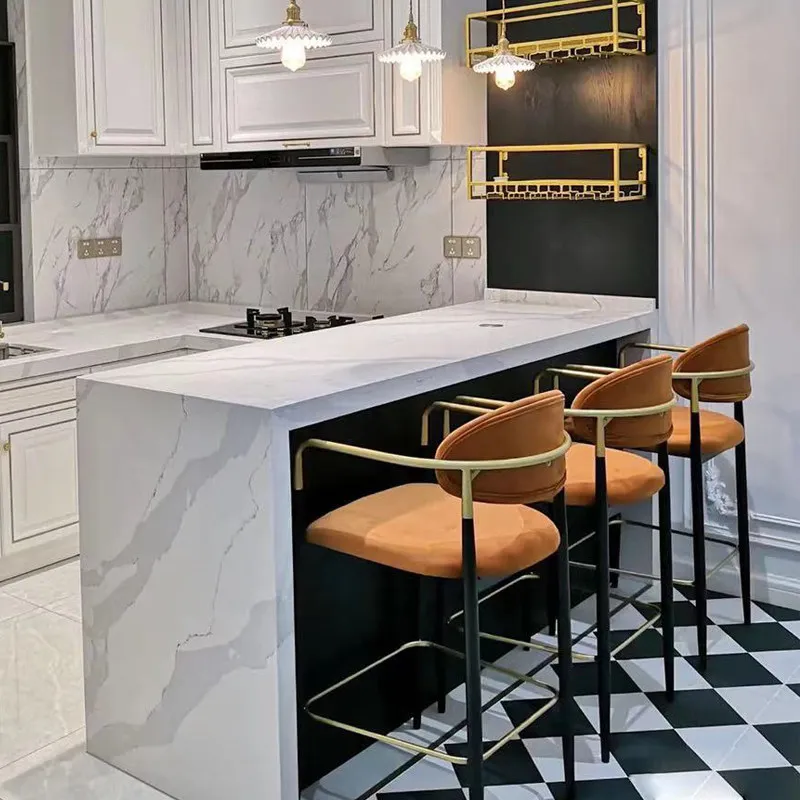 قطعة مزخرفة قاعدة مكافحة البراز المطبخ كاكي تصميم الإفطار كرسي طويل الساق المطبخ قابل للتعديل Banco Para Cocina الأثاث