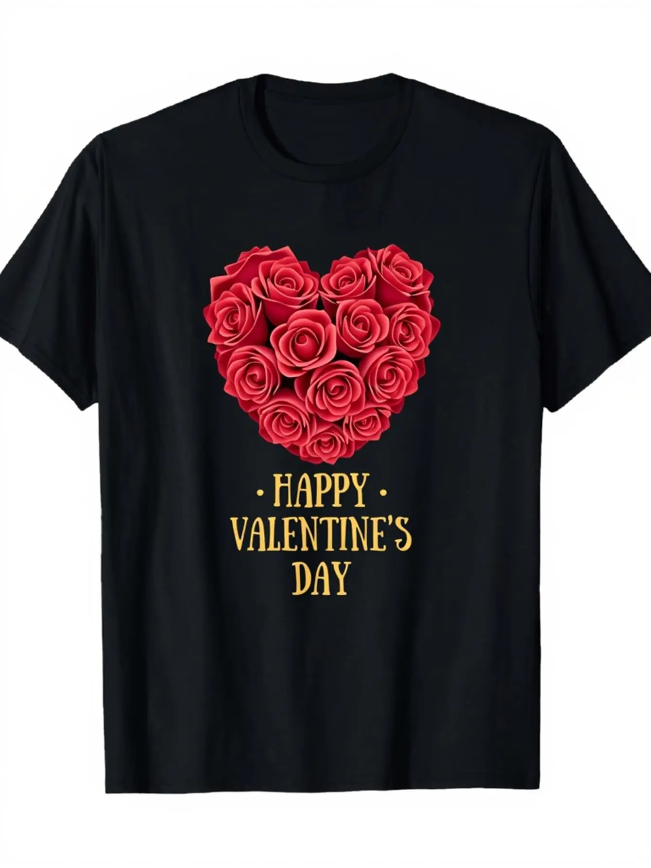 

Men's and Women's Large Size T-shirt Valentine's Day Romantic Print Short Sleeve Loose Casual Soft Comfortable Breathable