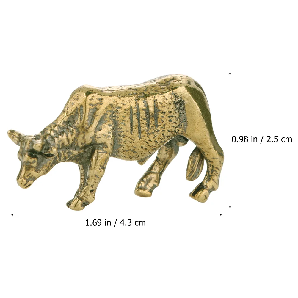 

Vintage Bull Brass Sculpture Copper Decorative Art Piece for Office Desk Shelf Display Home Interior Accent