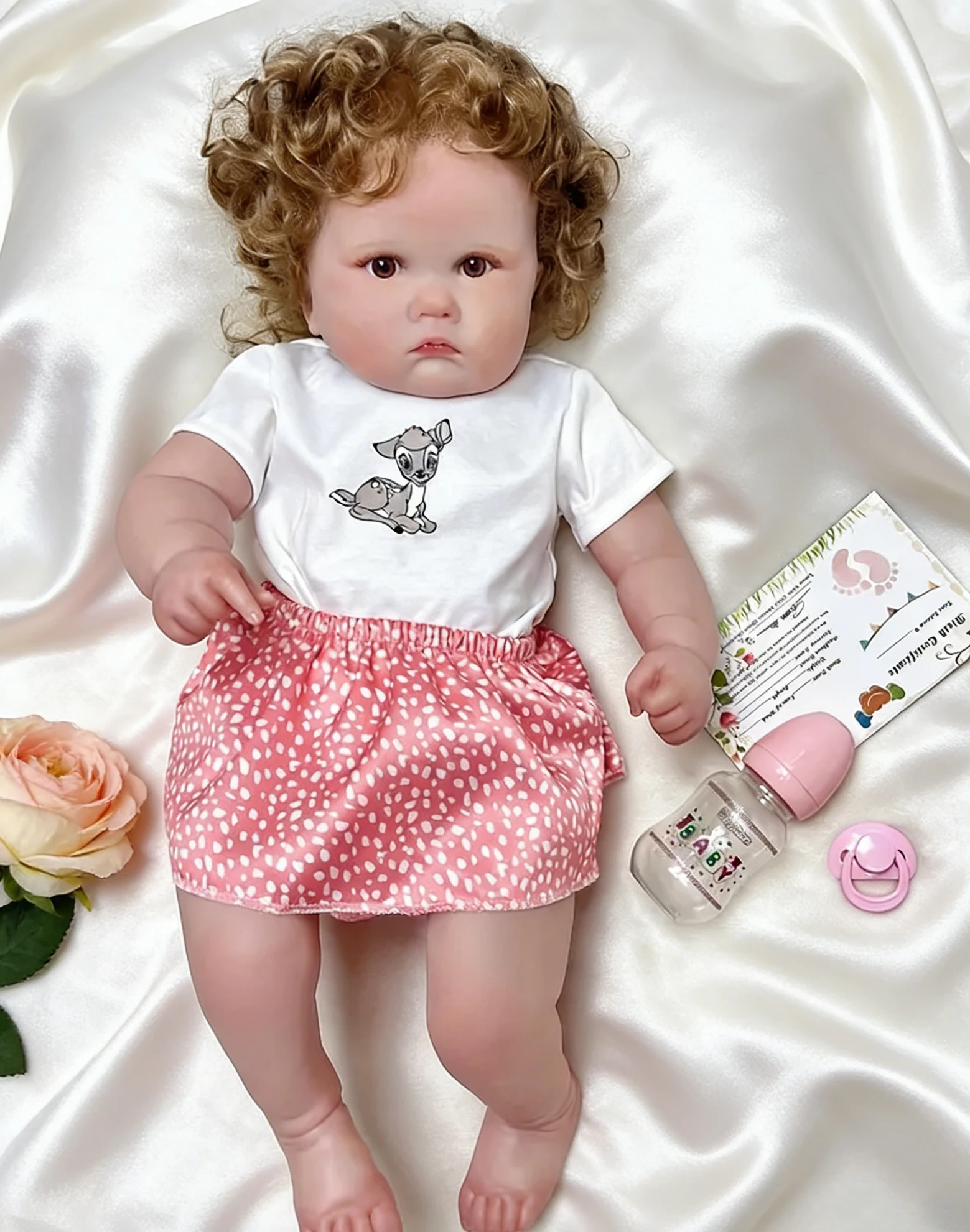 

Saskia 24 Inch Reborn Doll Cloth Body Charlotte LifeLike Vinyl Realistic Baby Doll Collectible Toy