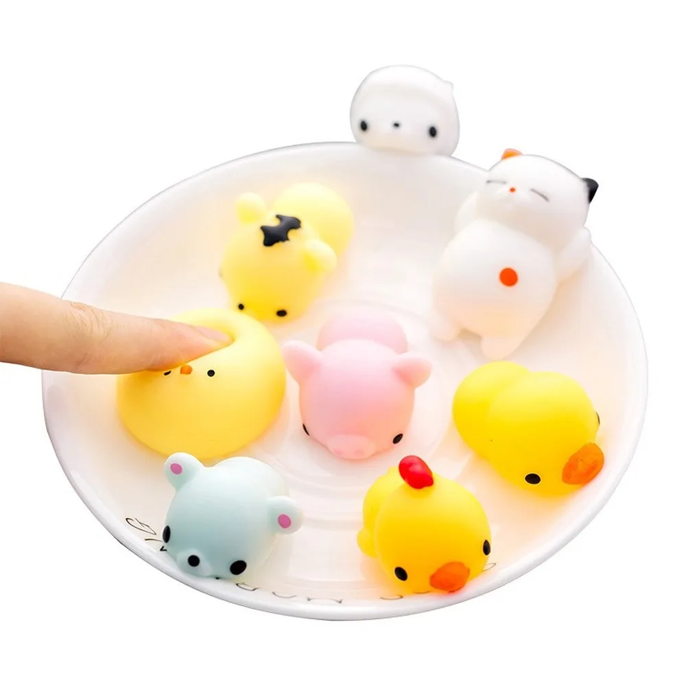 10PCS Squishy Animal Toys Mochi Antistress Balls Soft Sticky Cute Stress Relief Gift Squeeze Toys for Fun Relaxation