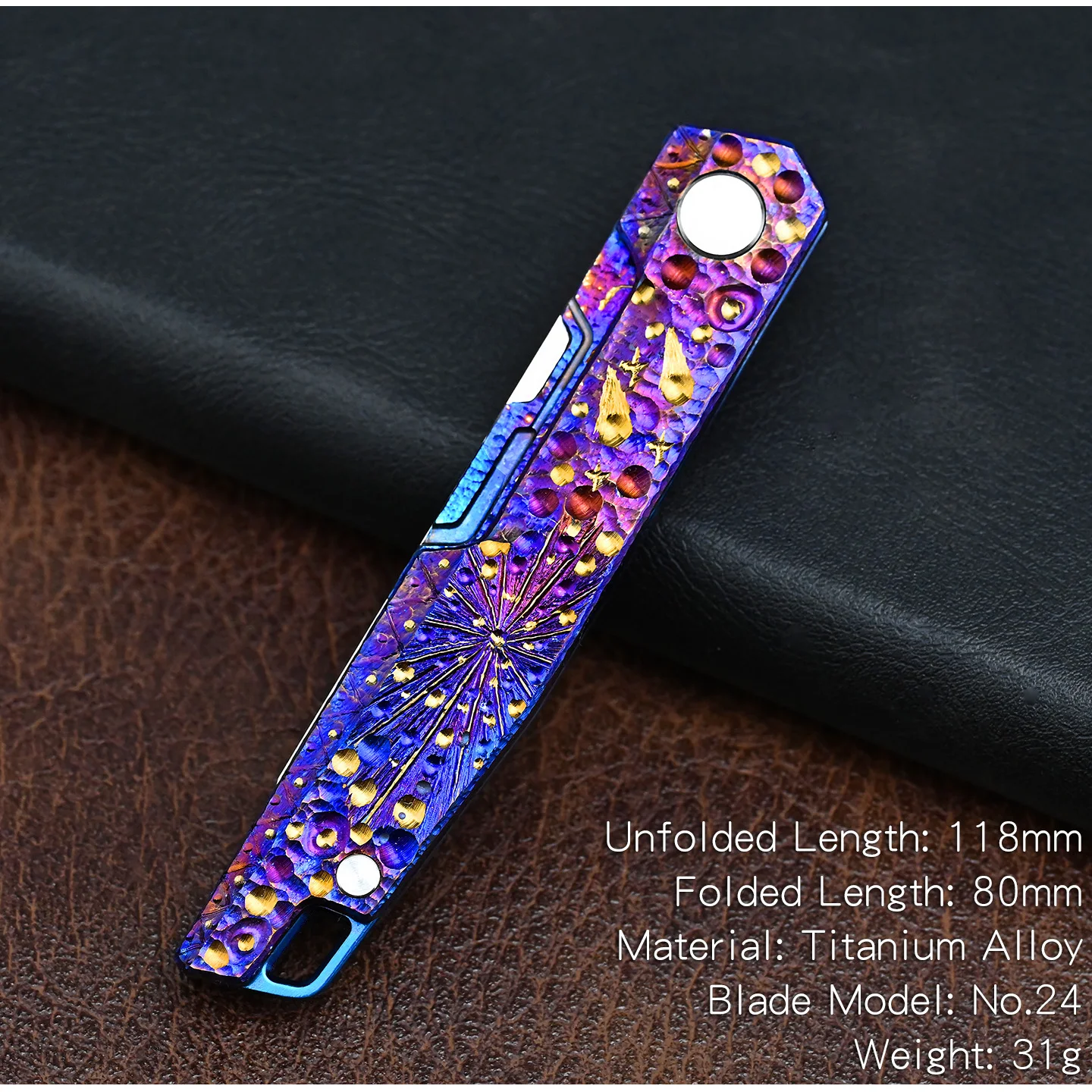 Star Sky Limited Edition Carved Titanium Alloy Art Knife Keychain Portable Disassembly Tool Expressive Collectible EDC
