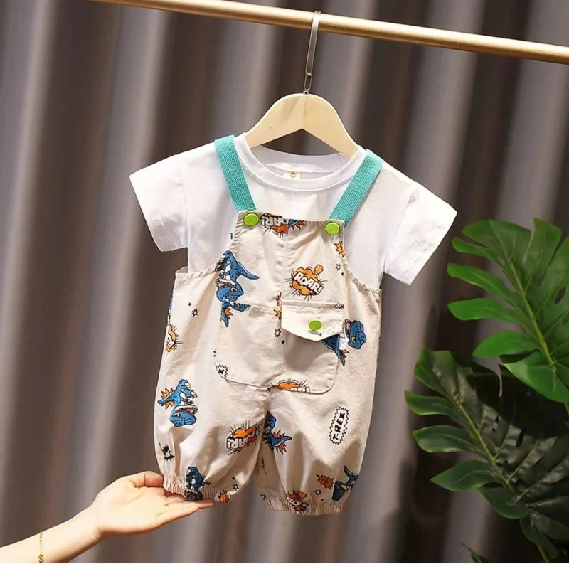جديد الصيف طفل الفتيان الملابس مجموعة الأطفال الكرتون تي شيرت السراويل 2 قطعة/مجموعة ملابس الاطفال الرضع زي غير رسمي طفل رياضية