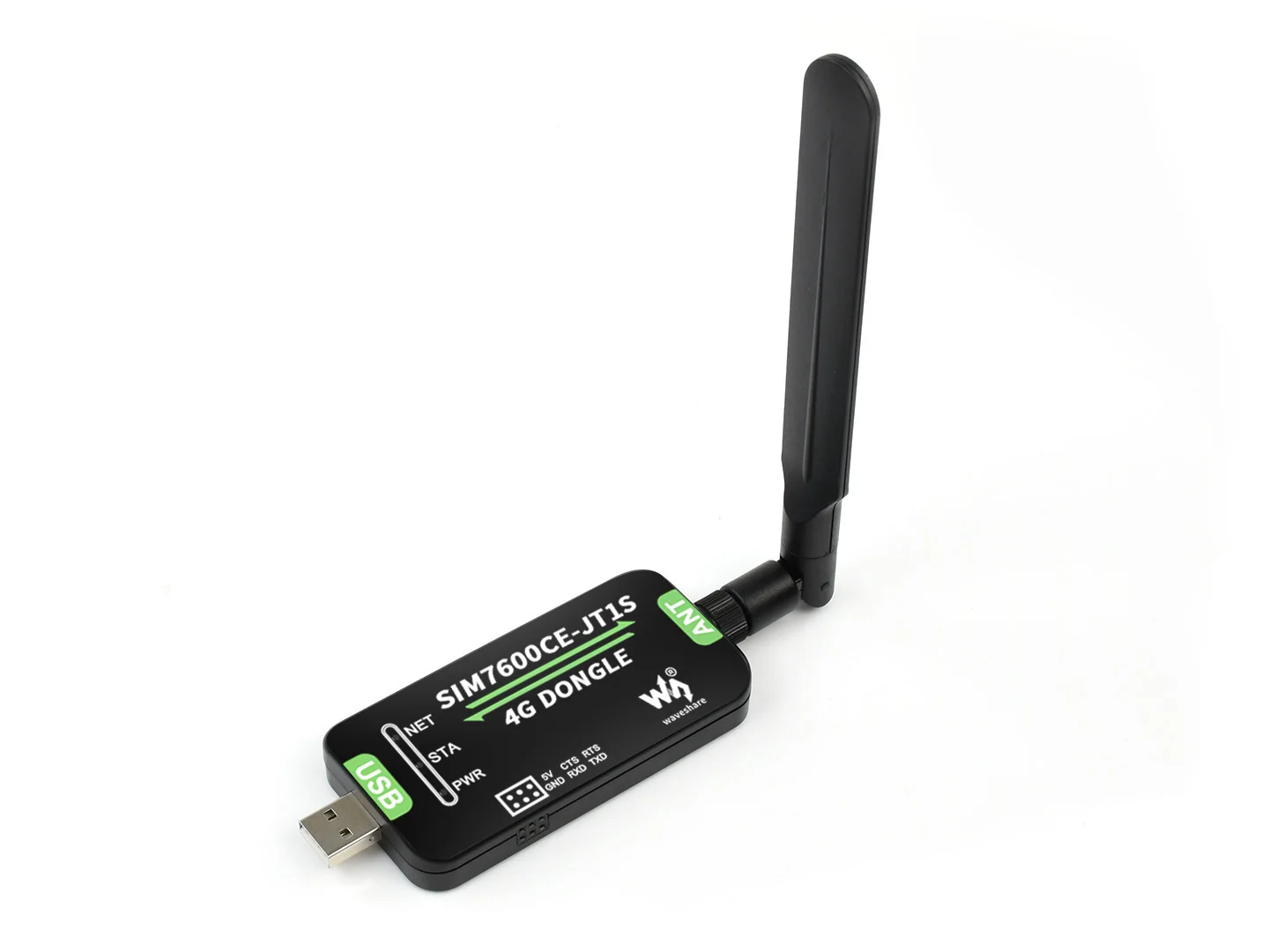 

Waveshare SIM7600CE-JT1S 4G DONGLE With antenna, Industrial Grade 4G Communication peripheral, For China