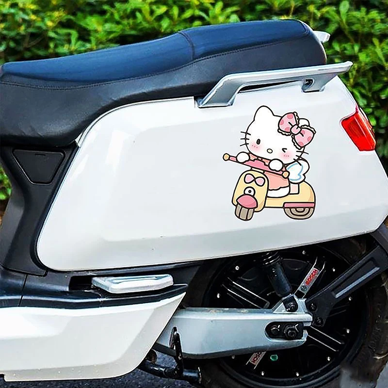 1Pair Cartoon Sanrio Car Reflective Sticker Cute Hello Kitty Waterproof Blocking Scratches Car Warning Decoration Sticker Gifts