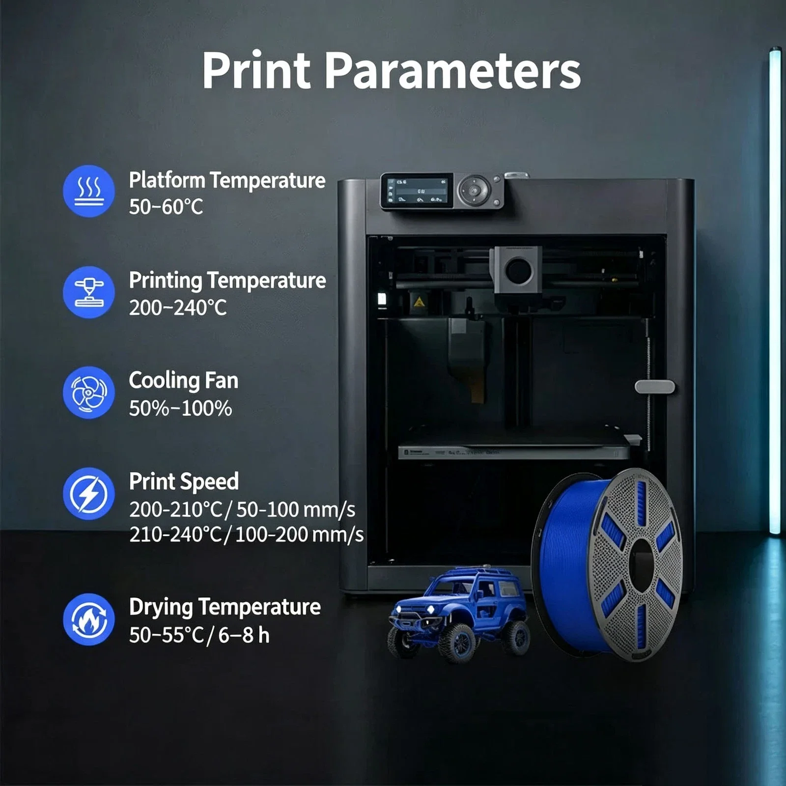 JAYO 1100G 3D PLA Drucker-Filament 1,75mm Hohe Zähigkeit & 100% Ungiftiges PLA 3D FDM Druckmaterial für 3D-Drucker & Stift