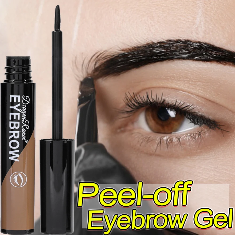 Black Brown Peel-off Eyebrow Gel Tint Makeup Waterproof Lasting Eye Brow Enhancers Liquid Gel Tear Wear Easy Natural Brow Tattoo