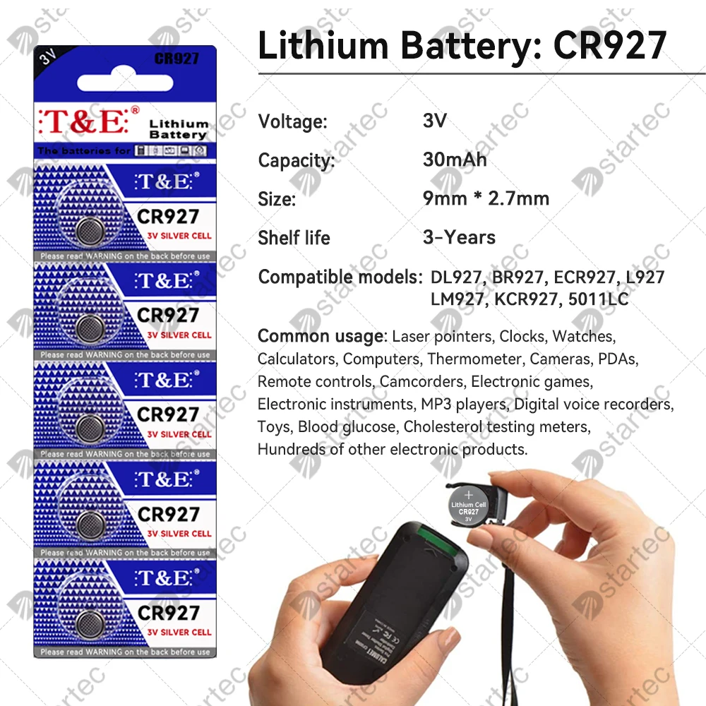 NEW 5PCS-100PCS 3V CR927 Lithium Button Battery BR927 ECR927 LM927 5011LC KCL927 DL927 CR 927 CR927-1W Coin Cell Watch Batteries