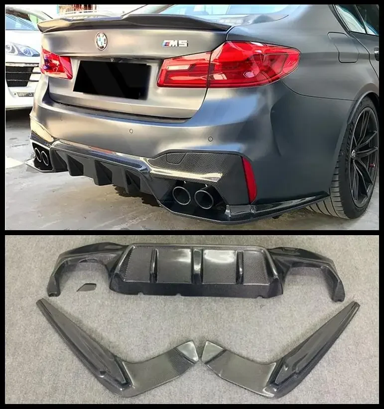 

Real Carbon Fiber Rear Bumper Side Spoilers Lip Trunk Diffuser For BMW F90 M5 2018 2019 2020