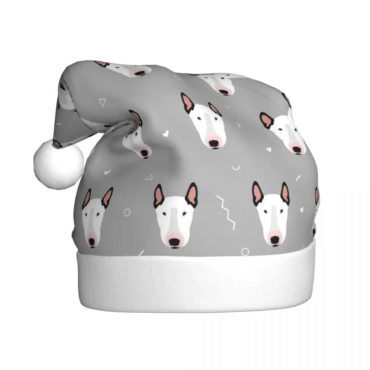 Bull Terriers Cute Cartoon Christmas Hat for Adult Men Women Gift for Animal Dog Lover Santa Hat Cap Xmas Gifts