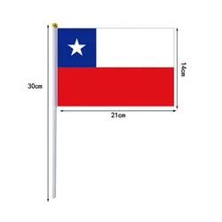 10 Pcs/lot Chile Hand Waving Flags 14x21cm Chile Flag Wholesale