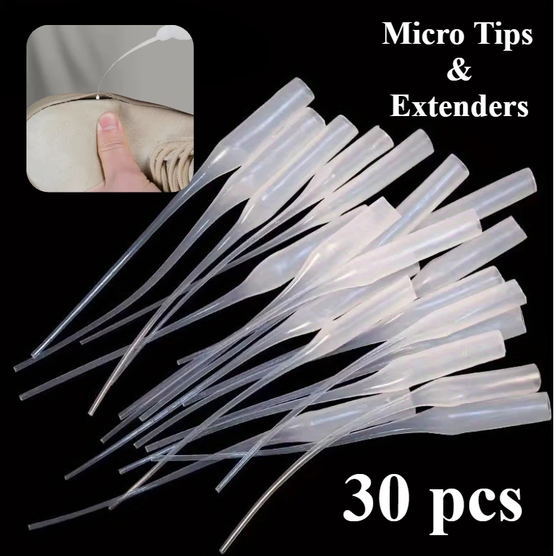 30Pcs Precision Glue Applicator Set - with Micro Tips & Extenders, Suitable for Crafts, Laboratory Dispensing, Shoe Repair