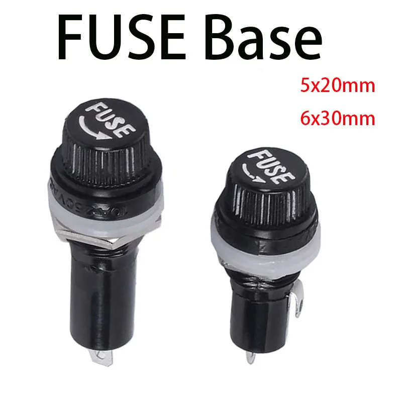 1-10pcs/lot 5*20mm 6*30mm Glass Fuse Holders 5x20 6x30 Insurance Tube Socket Fuse Holder For Insurance Panel Mount Fuse Holder